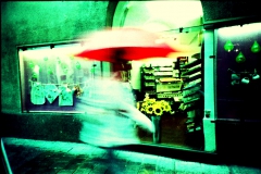 Coffee Rain. Camera: Lomo LC-A. E6 film cross Processed.