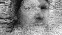"Good & Gone: Celtic Iron, Double Exposed" - Camera: Nikon F100, set to double exposure. Film: Foma Retropan 320.